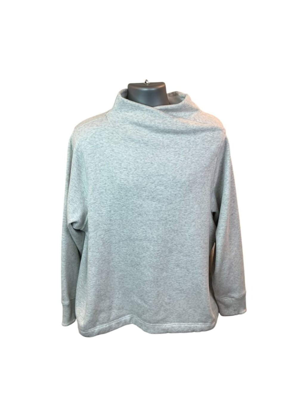 Athleta Cozy Karma II Sweatshirt Womens 2X Gray Long Sleeve Funnel Neck Lounge T - Picture 2 of 10